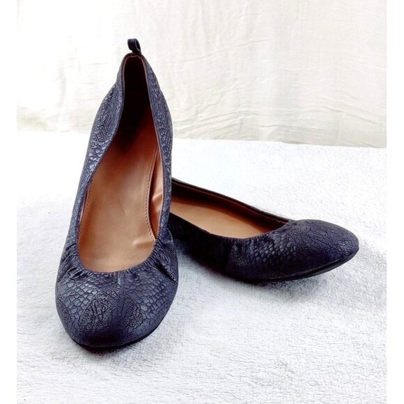 Ballet Gray Flat Style & Co Faux Snakeskin Slipper Faux Vinniee Slip On Size 10 - Picture 2 of 12